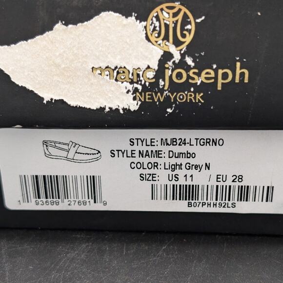 Marc Joseph Loafers Girls 11 Kid Toddler Light Gray Dumbo Slide on Leather Shoes - Picture 8 of 11